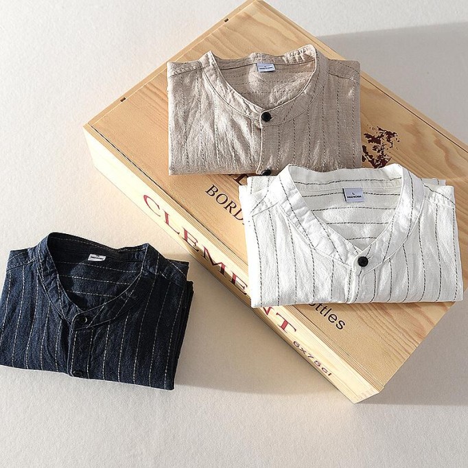 Men's Striped Vanicol Long Sleeve Shirt